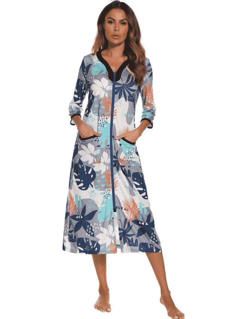 Womens Robe Ekouaer Women Robe Zip Up Bathrobe Long Warm Zipper