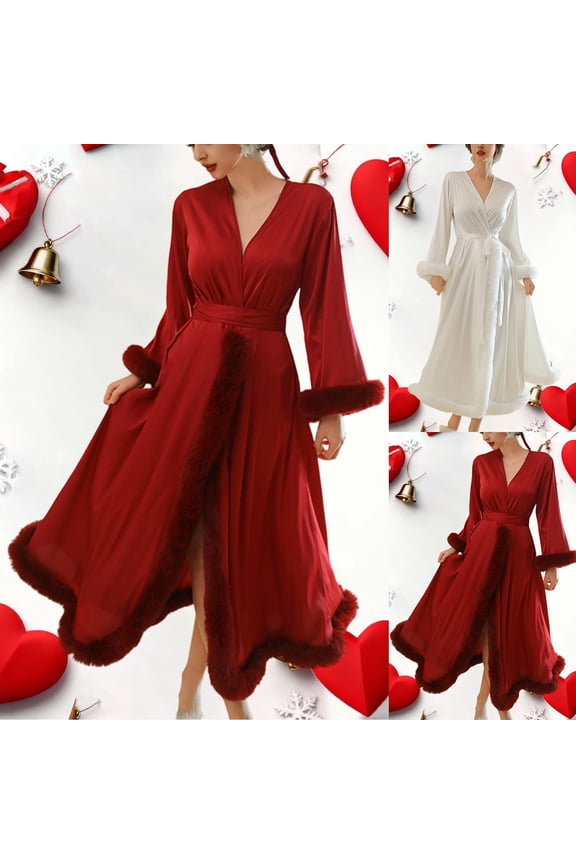 Womens' Robes Feather Red Robe Valentines Day Chiffon Sheer Long Lingerie Wedding Scarf Illusion Nightgown Bathrobe Bridal Robe