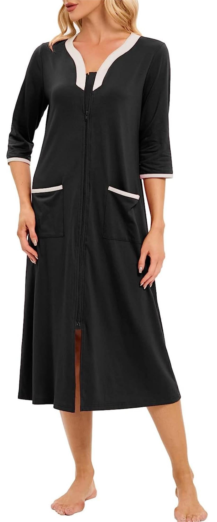 Womens Robes, LOFIR House Dresses for Elderly Women, Summer Robe for