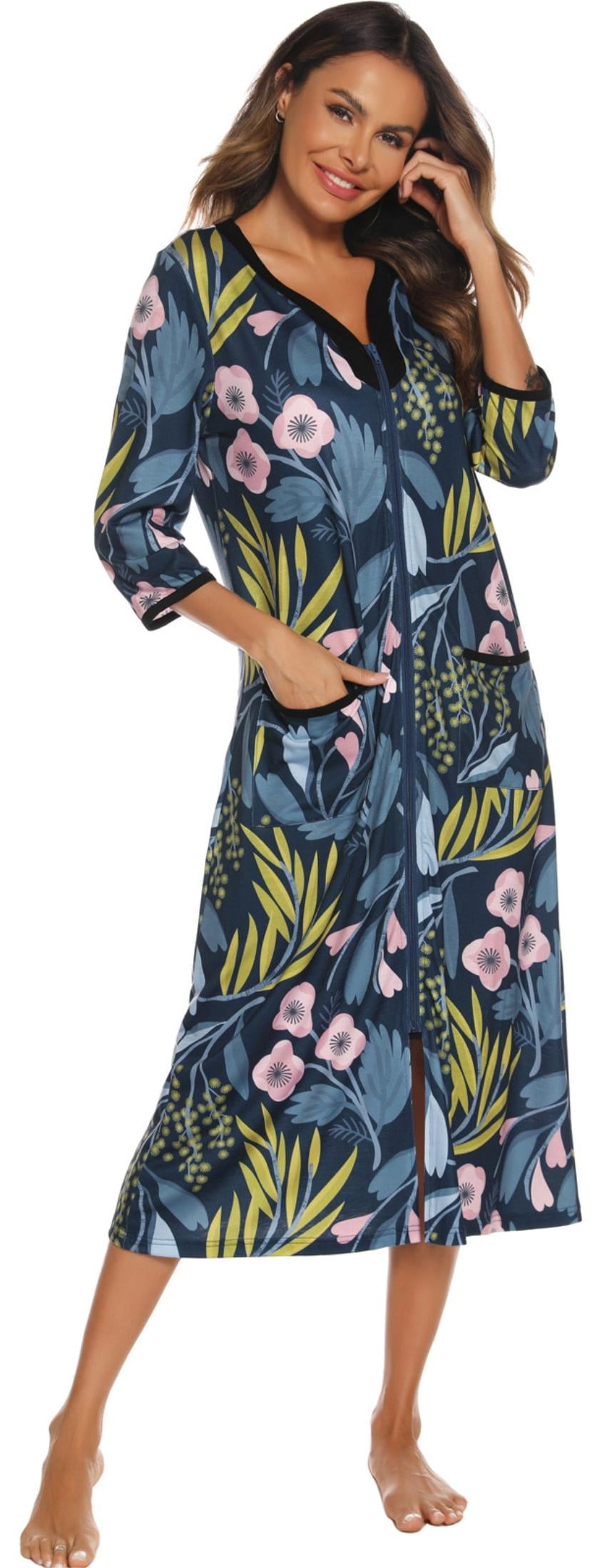 Womens Robes, LOFIR House Dresses for Elderly Women, Summer Robe for