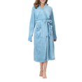 thumbnail image 1 of Womens Robes Plush Fleece Hooded Bathrobe Thick Nightgown with Pockets Sleepwear Lake Blue S, 1 of 9