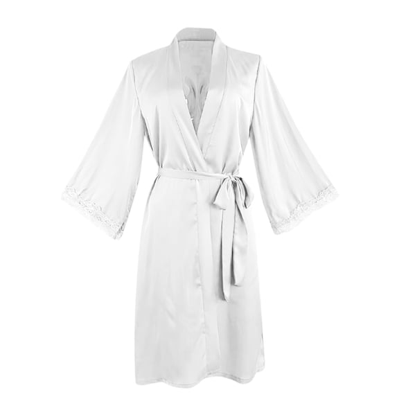 Womens Robes Silky Robe Lace Trim Light Comfy Robes for Women Valentines Day Outfit Women Shower Robe