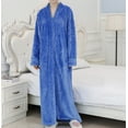 thumbnail image 1 of Womens Robes Warm Plush Winter Robe, Zip up Long Fleece Bath Robes Female, Zipper Bathrobes for Women, 1 of 8