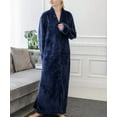 thumbnail image 1 of Womens Robes Warm Plush Winter Robe, Zip up Long Fleece Bath Robes Female, Zipper Bathrobes for Women, 1 of 8