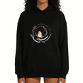 thumbnail image 1 of Womens Robin Bird On Branch Print Hoodie Oversized Black Nature Lover Casual Daily Wear Gift Tops S-2XL, 1 of 7