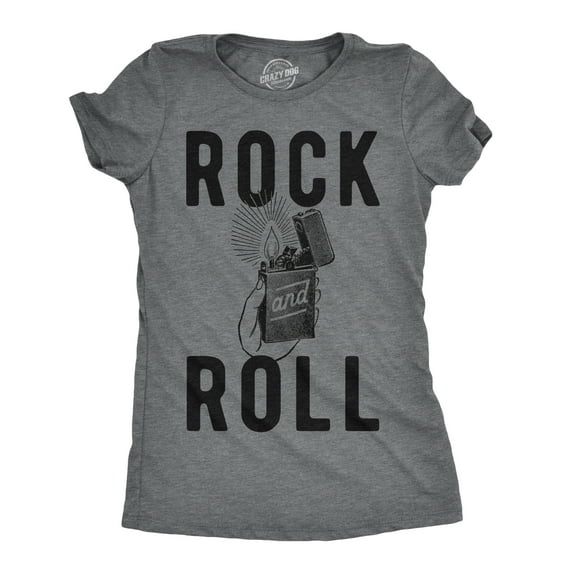 Womens Rock and Roll Lighter T Shirt Funny Music Concert Tee for Ladies Womens Graphic Tees