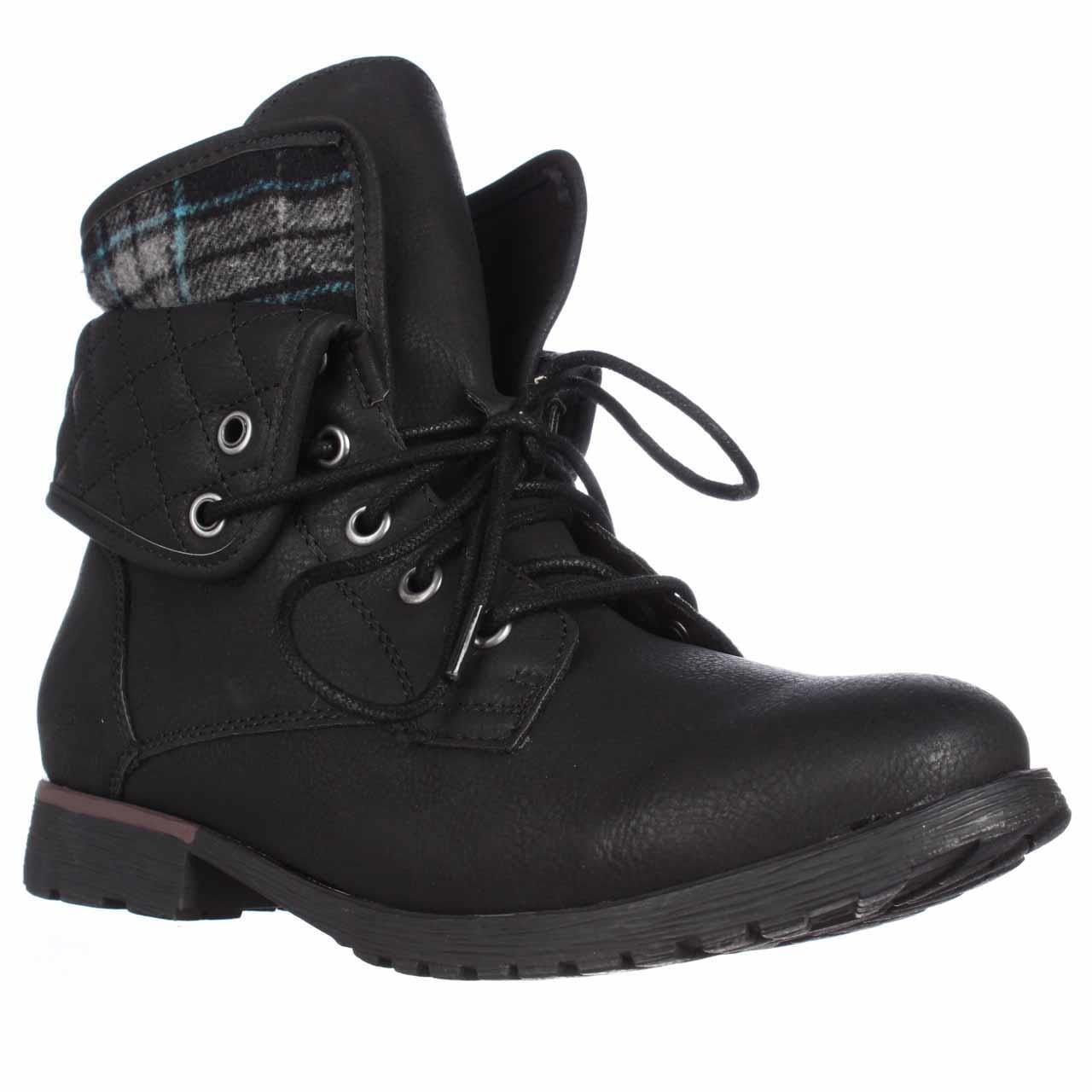 Womens Rock \u0026 Candy Spraypaint Foldover Ankle Boots - Black Blue -  Walmart.com