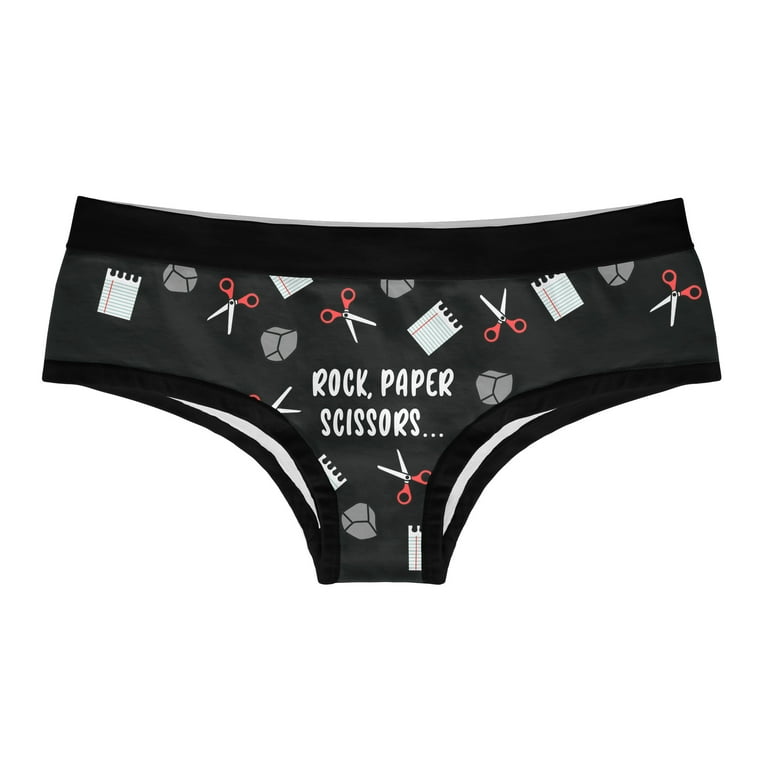 Womens Rock Paper Scissors Throat Punch Panties Funny Bikini Brief Graphic  Underwear