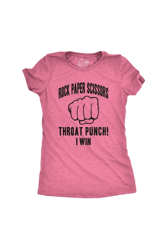 Womens Rock Paper Scissors Throat Punch T shirt Funny Sarcastic Humor Tee Girls Womens Graphic Tees