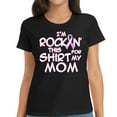 thumbnail image 1 of Womens Rocking Breast Cancer Awareness Pink Ribbon Mom T-Shirt Black 2X-Large, 1 of 5