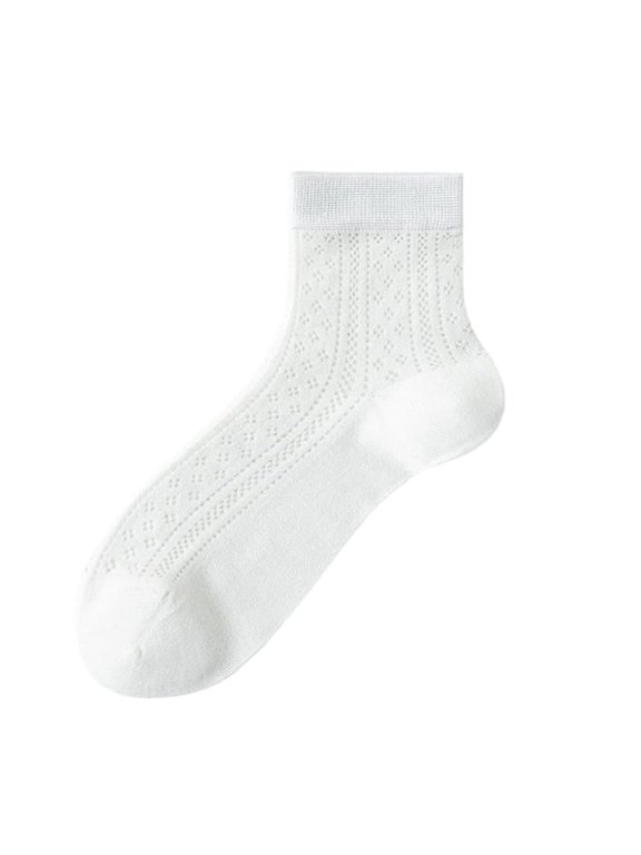 Womens Roll Top Mesh Socks with Cute Cuff, Soft Frilly Sheer Socks Lace Trim Cotton Socks for Mary Janes, Princess Style,One Size