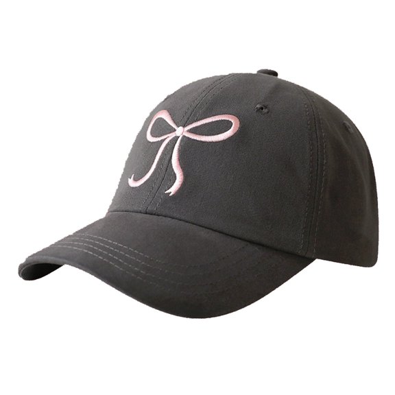 Womens Romantic Pink Bowknot Baseball Cap Cute Sweet Soft Top Summer Sun Protection Hat for Ladies