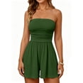 thumbnail image 1 of Womens Romper Summer 2026 Strapless Tube Tops Beach Vacation Clothes Boho Loose Spring Shorts Jumpsuits Pockets Green M, 1 of 5