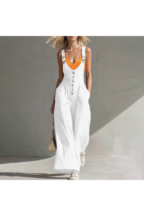 Womens Romper Wide Leg Cargo Style Belt Loops With Pockets Casual Jumpsuit 1 Piece For Daily Wear Beach