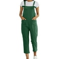 thumbnail image 1 of Womens Rompers For Summer Pants Dressy Washed Linen Bib Jeans Overalls Ripped Linen Womens Jumpsuits Summer Romper Army Green XL, 1 of 5
