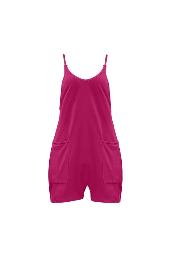 Womens Rompers for Summer, Audhol Summer Maternity Jumpsuit 2025 New Oversized Jumpsuit Maternity & Postpartum with Adjustable Straps Breathable Short Rompers for Women Hot Pink M