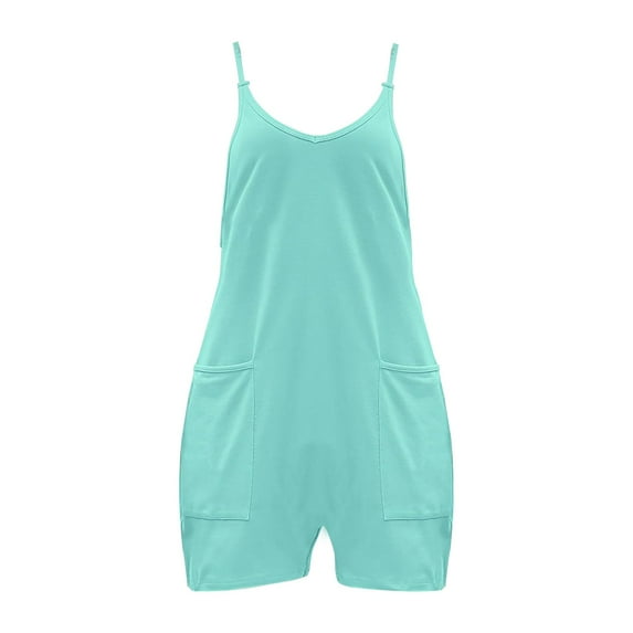 Womens Rompers for Summer, Audhol Summer Maternity Jumpsuit 2025 New Oversized Jumpsuit Maternity & Postpartum with Adjustable Straps Breathable Short Rompers for Women Mint Green M