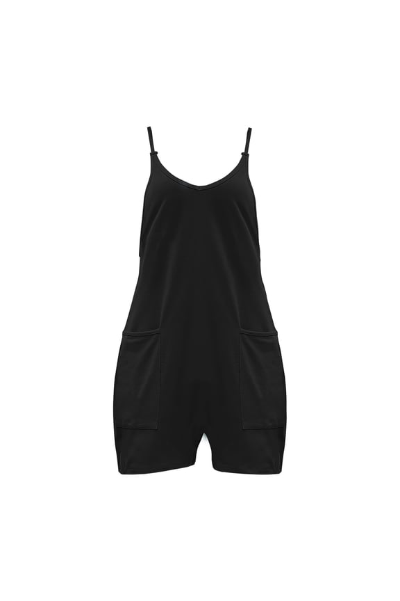 Womens Rompers for Summer, Audhol Summer Maternity Jumpsuit 2025 New Oversized Jumpsuit Maternity & Postpartum with Adjustable Straps Breathable Short Rompers for Women Black S