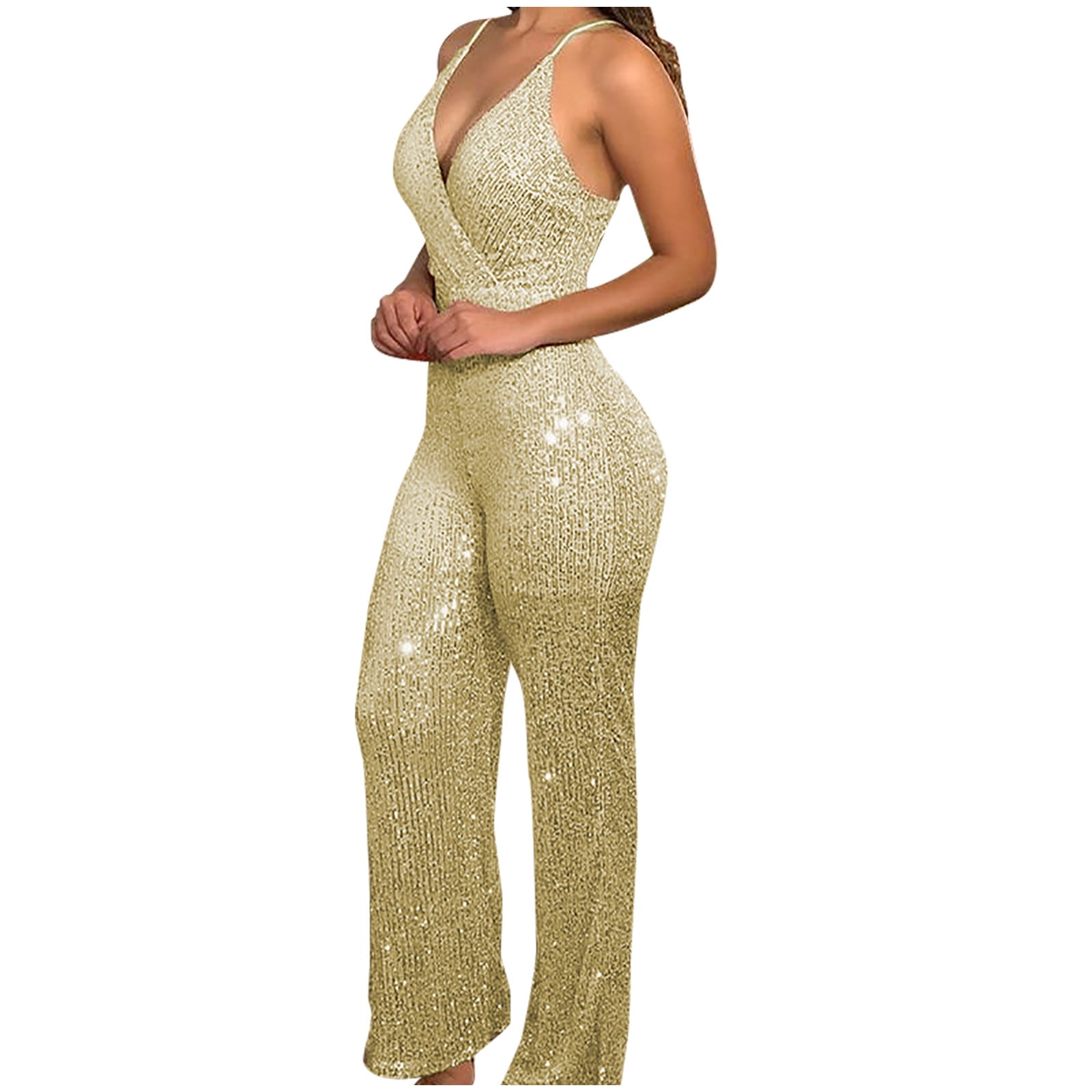 Womens Rompers and Jumpsuits Women's Fashion Sleeveless Sequins Sexy ...
