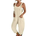thumbnail image 1 of Womens Rompers for Summer U Neck Sleeveless Jumpsuits Spaghetti Strap Pants With Pocket Jumpsuits, 1 of 5