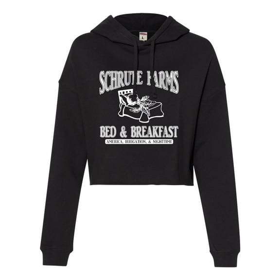 Womens Room Themes Schrute Farms Bed & Breakfast Cropped Hooded Sweatshirt