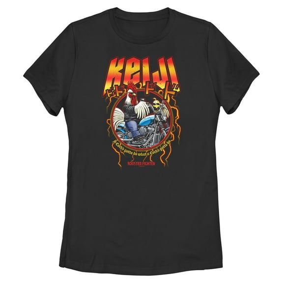 Womens Rooster Fighter Metal Keiji Badge T Shirt