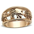 thumbnail image 1 of Womens Rose Gold Elephants Ring Anillo Para Mujer Stainless Steel Ring with Top Grade Crystal in Citrine Yellow Latina, 1 of 4