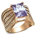 thumbnail image 1 of Womens Rose Gold Ring Anillo Para Mujer 316L Stainless Steel Ring with AAA Grade CZ in Light Amethyst Cori, 1 of 4
