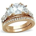 thumbnail image 1 of Womens Rose Gold Ring Anillo Para Mujer Stainless Steel Ring with AAA Grade CZ in Clear Lugo, 1 of 4