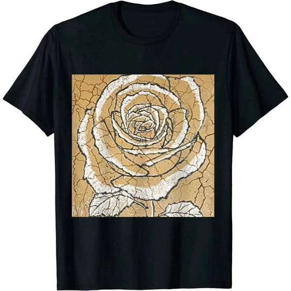 Womens Rose Graphic Tee T Shirt Loose Fit Summer Short Sleeve Casual Crew Neck Tops