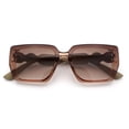 thumbnail image 1 of Womens Rose Metal Button Gem Arm Rimless Rectangle Designer Fashion Sunglasses Beige - Brown, 1 of 8