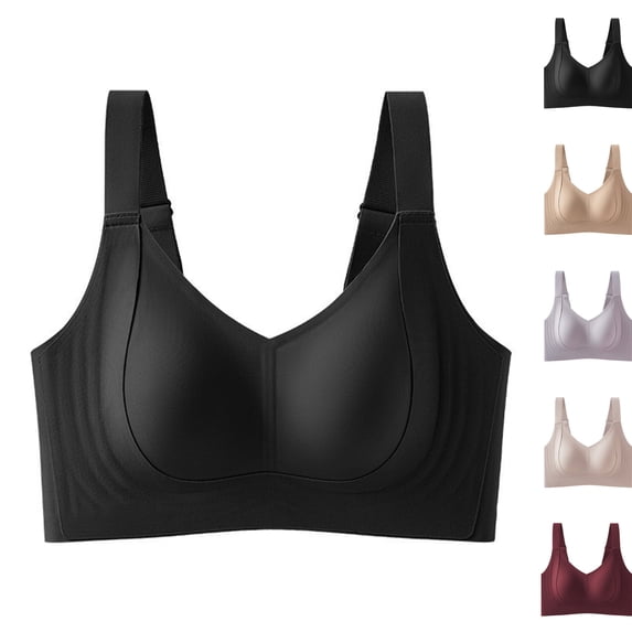 Womens Rosy Lift Bras Push Up Full Coverage Bust Shaping Bra Wireless Comfy Soft Bralettes for Seniors 2026 (Black)