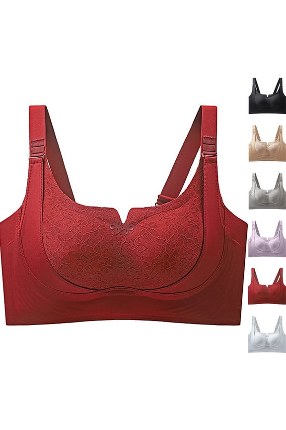 Womens Rosy Lift Bras Push Up Full Coverage Custom Bust Shaping Bra Wireless Comfy Soft Bralettes for Seniors 2026,Red,38