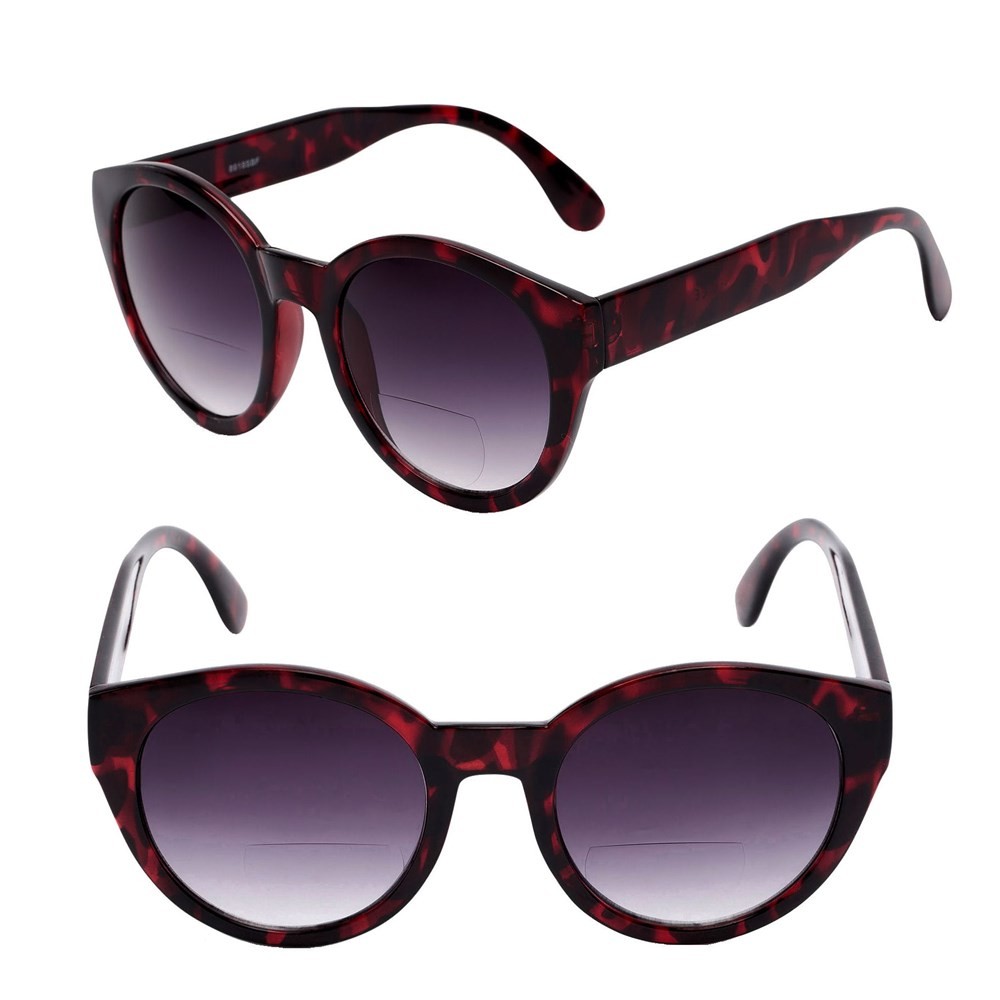 Womens Round Cat Eye Bifocal Sunglasses - 2 Pair Included with Soft Carrying Cases - image 1 of 5