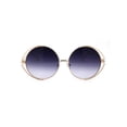 thumbnail image 1 of Womens Round Circle Lens Hippie Hipster Metal Rim Sunglasses Gold Smoke, 1 of 4