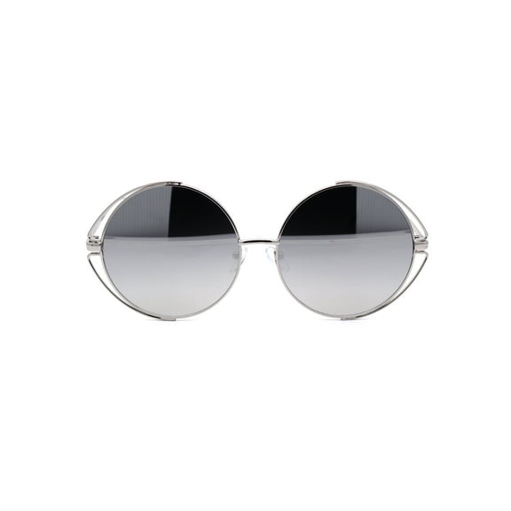 Womens Round Circle Lens Hippie Hipster Metal Rim Sunglasses Silver Mirror