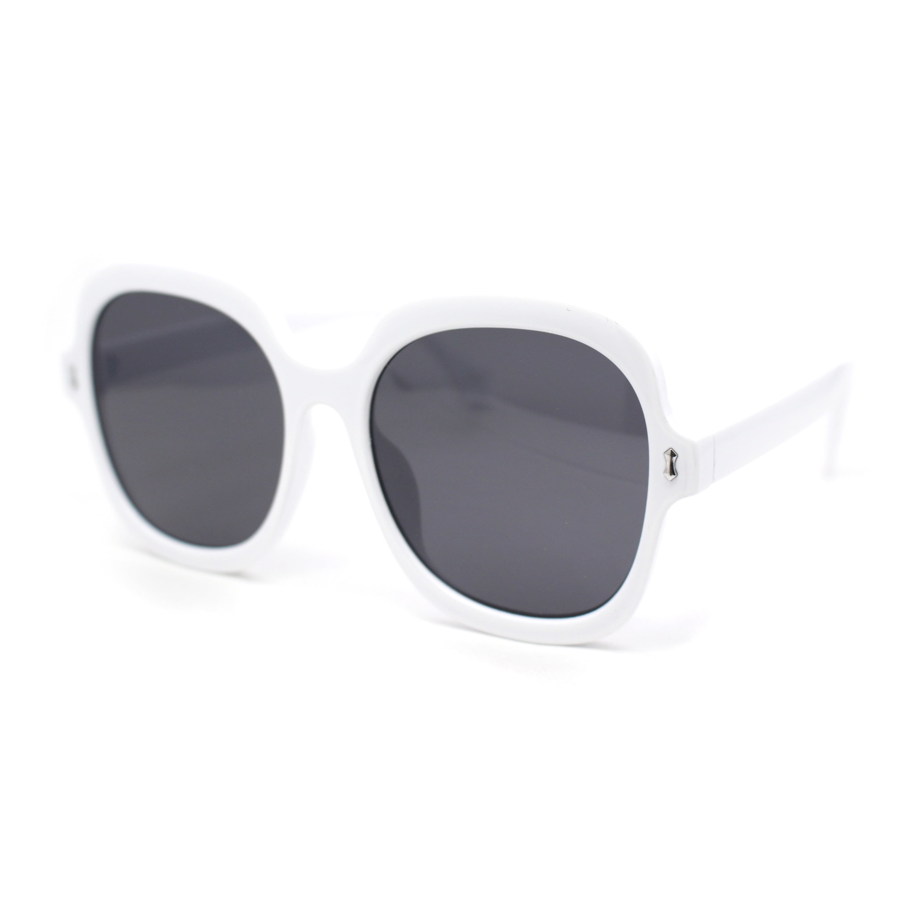 Chic White Designer Sunglasses Nudge - Rectangle Retro Chic Oval Fashion Sunglasses  main image 3