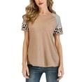 thumbnail image 1 of Womens Round Neck Blouses T-Shirts Plus Size Blouse Tops Shirt Short Sleeve Loose Tops Blouse Fashion Irregular  Patchwork Tops T-shirt, 1 of 8