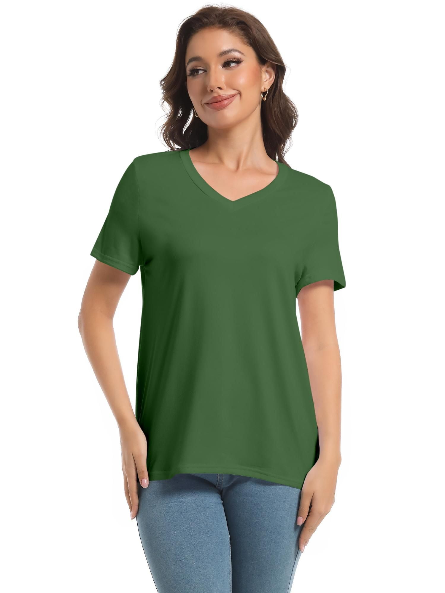 TWZH Women Flower Graphic Printed Crew Neck Short Sleeve