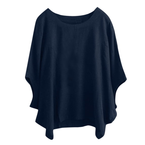 Womens Round Neck Short Sleeve T Shirt Doll Sleeve Top Solid Color T Shirt