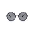 thumbnail image 1 of Womens Round Polarized Double Rim Circle Lens Sunglasses Silver Slate Black, 1 of 4