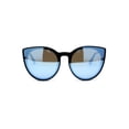 thumbnail image 1 of Womens Round Polarized Oversize Cat Eye Chic Plastic Retro Sunglasses Black Blue Mirror, 1 of 4