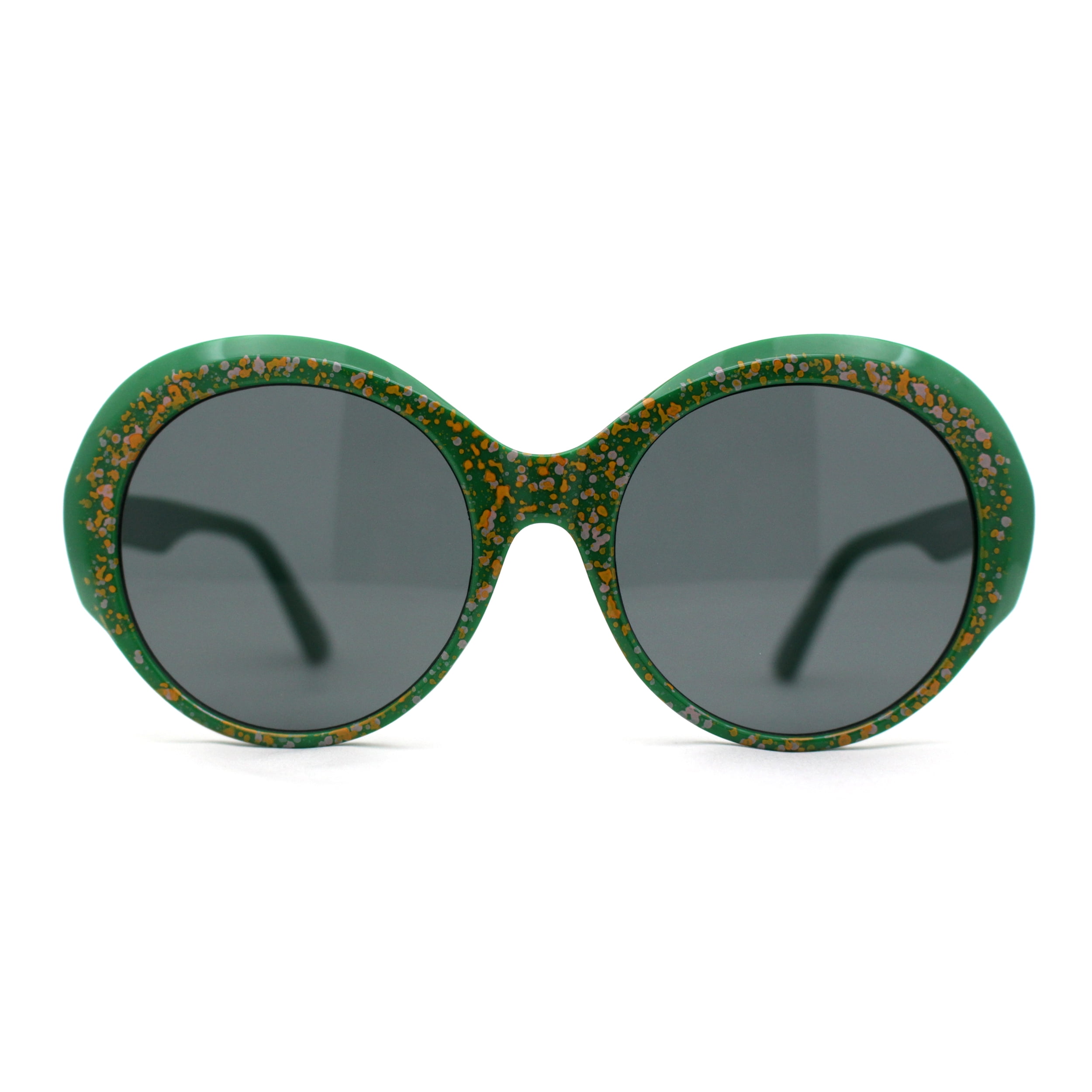Womens Round Thick Eyebrow Retro Fashion Plastic Sunglasses 