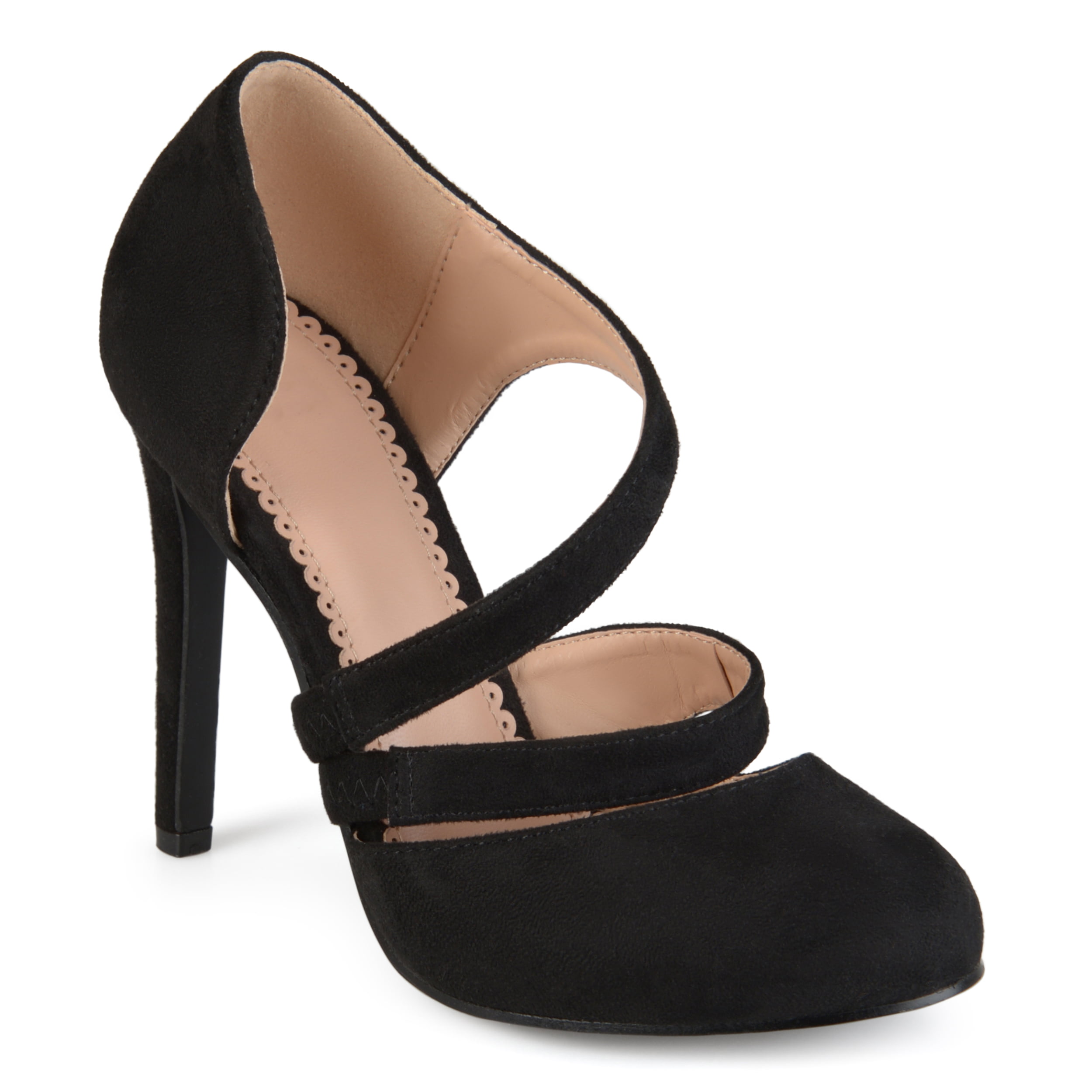 Womens Round Toe Faux Suede Crossover Strap High Heels - Walmart.com
