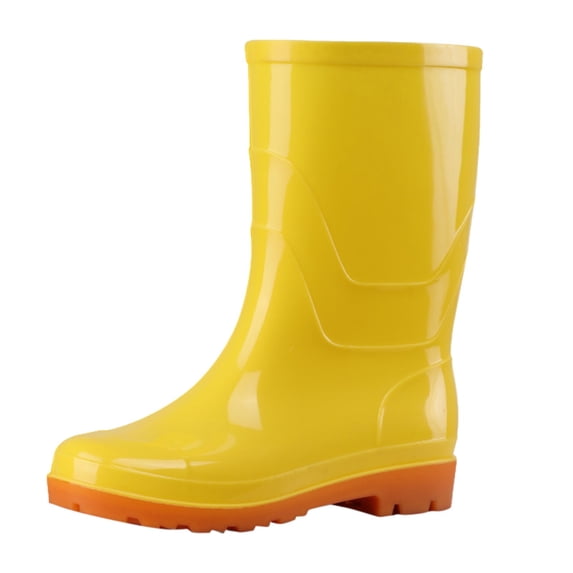 Womens Rubber Boots Wide Calf Rain Boots Mid Calf Non Slip Waterproof Rubber Rain Shoes for Outdoor Work