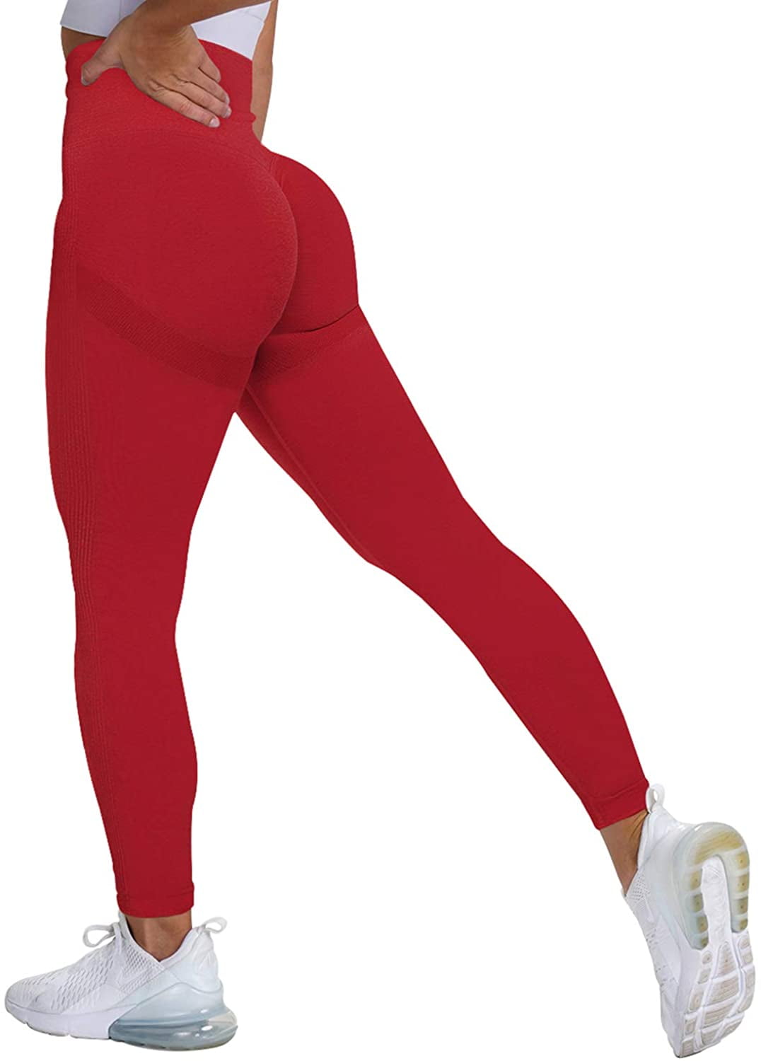 Womens Ruched Butt Lifting High Waisted Yoga Pants Tummy Control