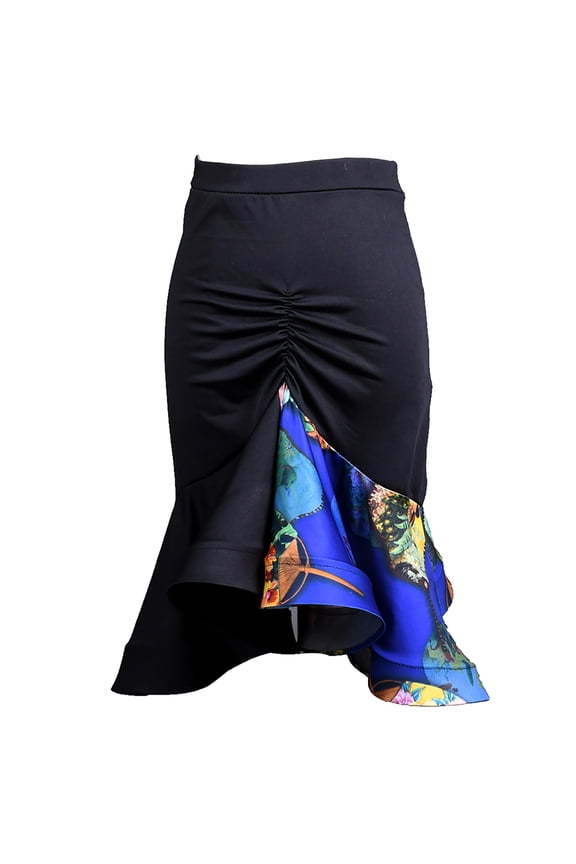 Womens Ruched Contrasting Ruffle Latin Samba Tango Salsa Bachata Dance Performance Practice Skirts