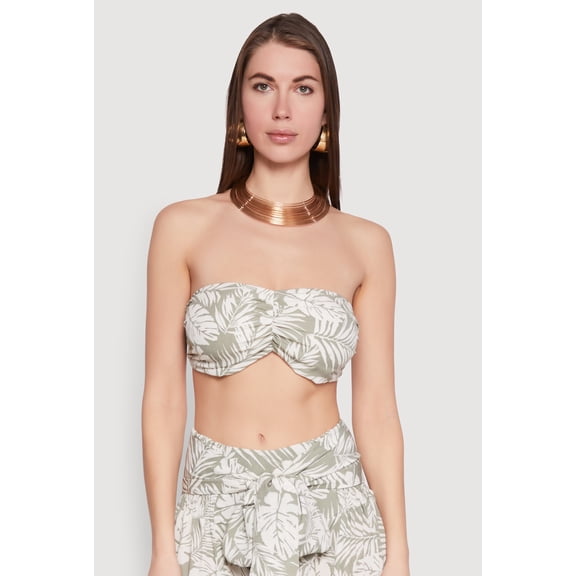 Womens Ruched Front Bandeau Top