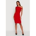 thumbnail image 1 of Womens Ruched One Shoulder Bodycon Mini Dress, 1 of 4