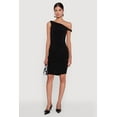 thumbnail image 1 of Womens Ruched One Shoulder Bodycon Mini Dress, 1 of 4